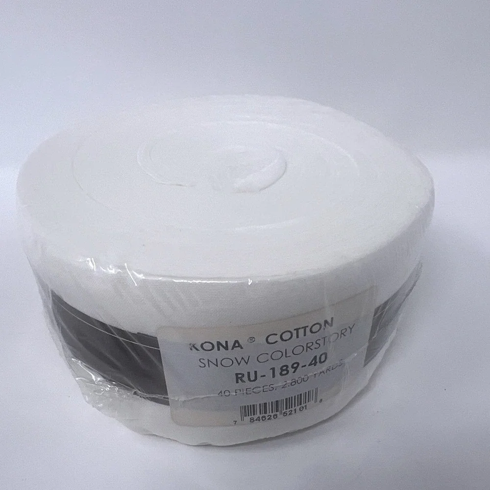 Roll Up Kona Cotton Solids Snow by Robert Kaufman Jelly Roll 2.5